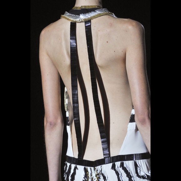 GUCCI • RARE! Runway Bead Fringe Deco Gold Dress - Picture 15 of 16